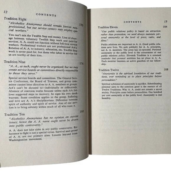 Twelve Steps Twelve Traditions Book Alcoholics Anonymous AA Eleventh Print 1972 - Picture 11 of 16